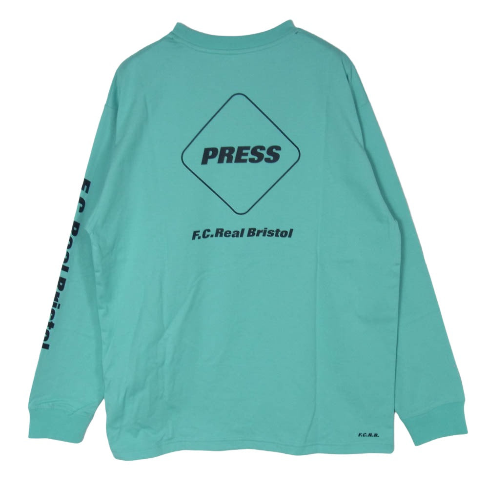 F.C.R.B. エフシーアールビー 26SS FCRB-260082 PRESS L/S TEE プレス バック アーム ロゴ 胸ポケット ロングスリーブ Tシャツ 長袖カットソー ライトブルー系 XL【極上美品】【中古】