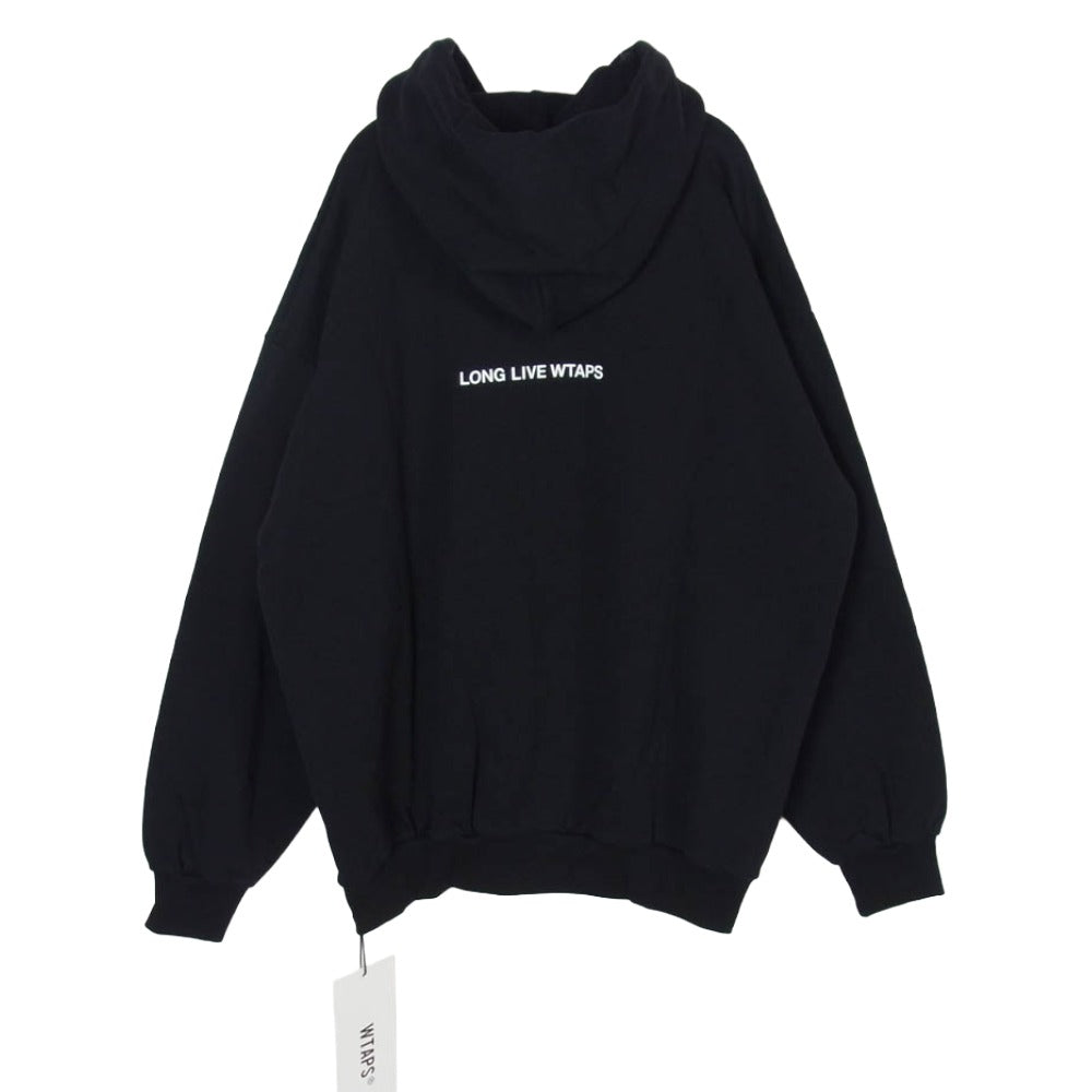 WTAPS ダブルタップス 25AW 252ATDT-HPM04S LLW HOODY COTTON ロゴ プリント コットン スウェット フーディー プルオーバー パーカー X03 ブラック系 3【新古品】【未使用】【中古】