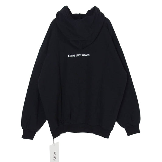 WTAPS ダブルタップス 25AW 252ATDT-HPM04S LLW HOODY COTTON ロゴ プリント コットン スウェット フーディー プルオーバー パーカー X03 ブラック系 3【新古品】【未使用】【中古】