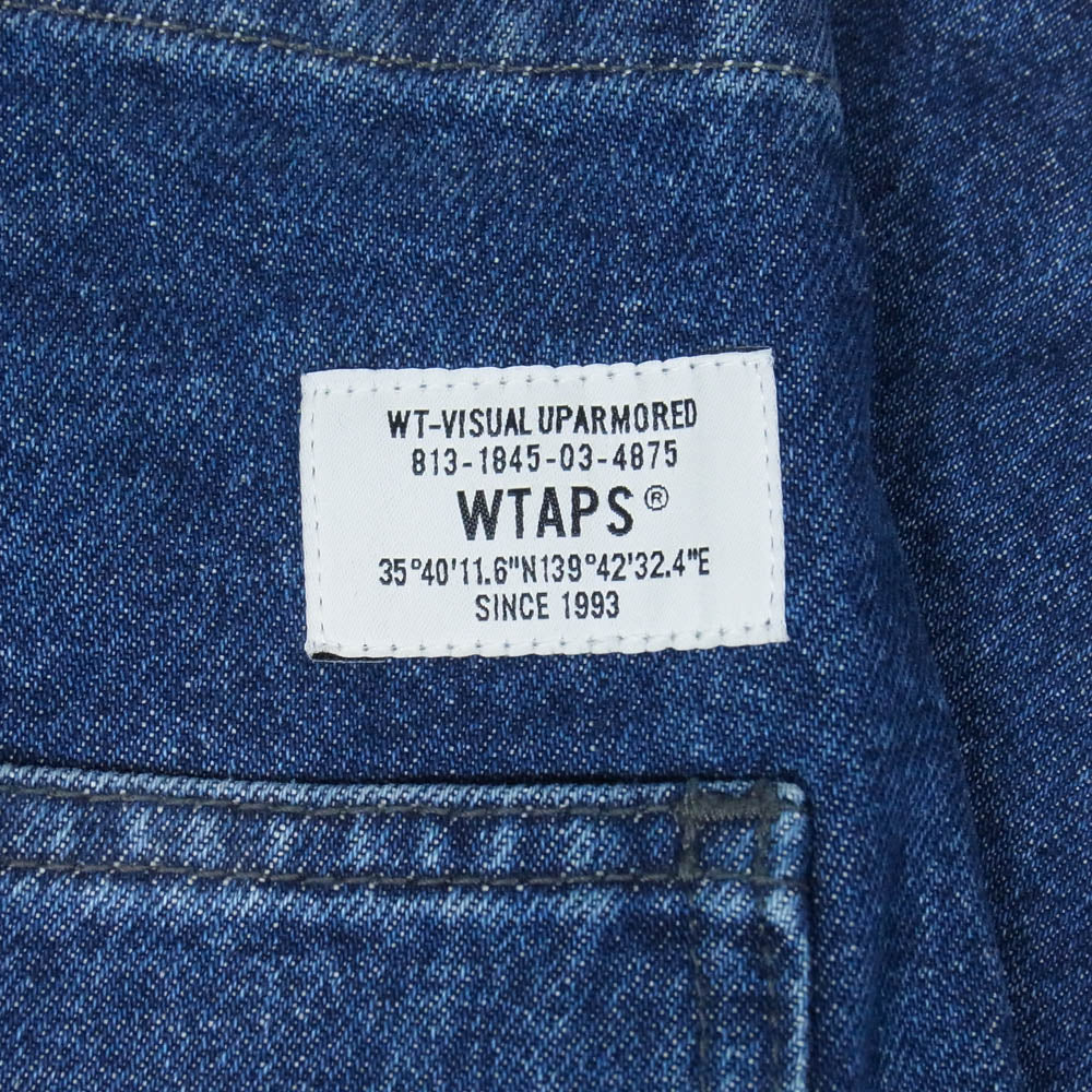 WTAPS ダブルタップス 25SS 252WVDT-PTM04 TROUSERS COTTON DENIM PANTS ロゴ トラウザーズ コットン デニム パンツ X03 インディゴブルー系 3【中古】