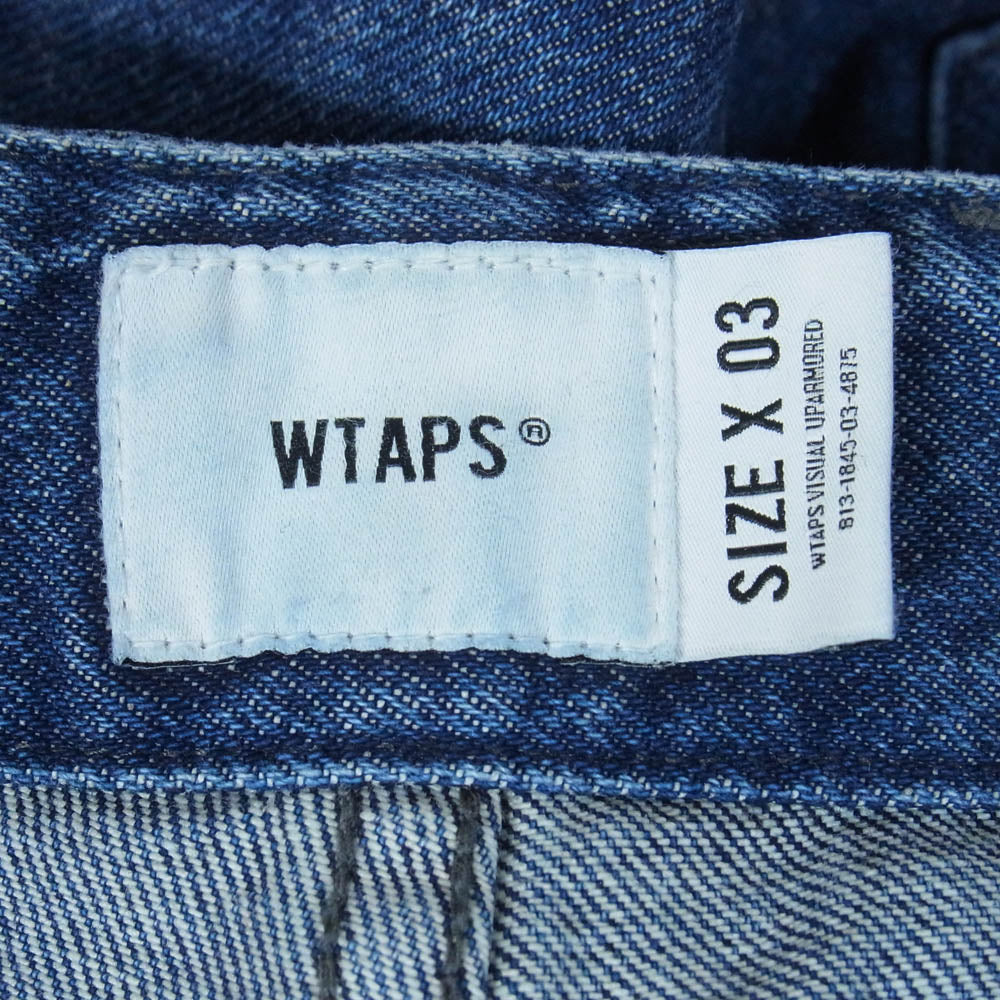 WTAPS ダブルタップス 25SS 252WVDT-PTM04 TROUSERS COTTON DENIM PANTS ロゴ トラウザーズ コットン デニム パンツ X03 インディゴブルー系 3【中古】