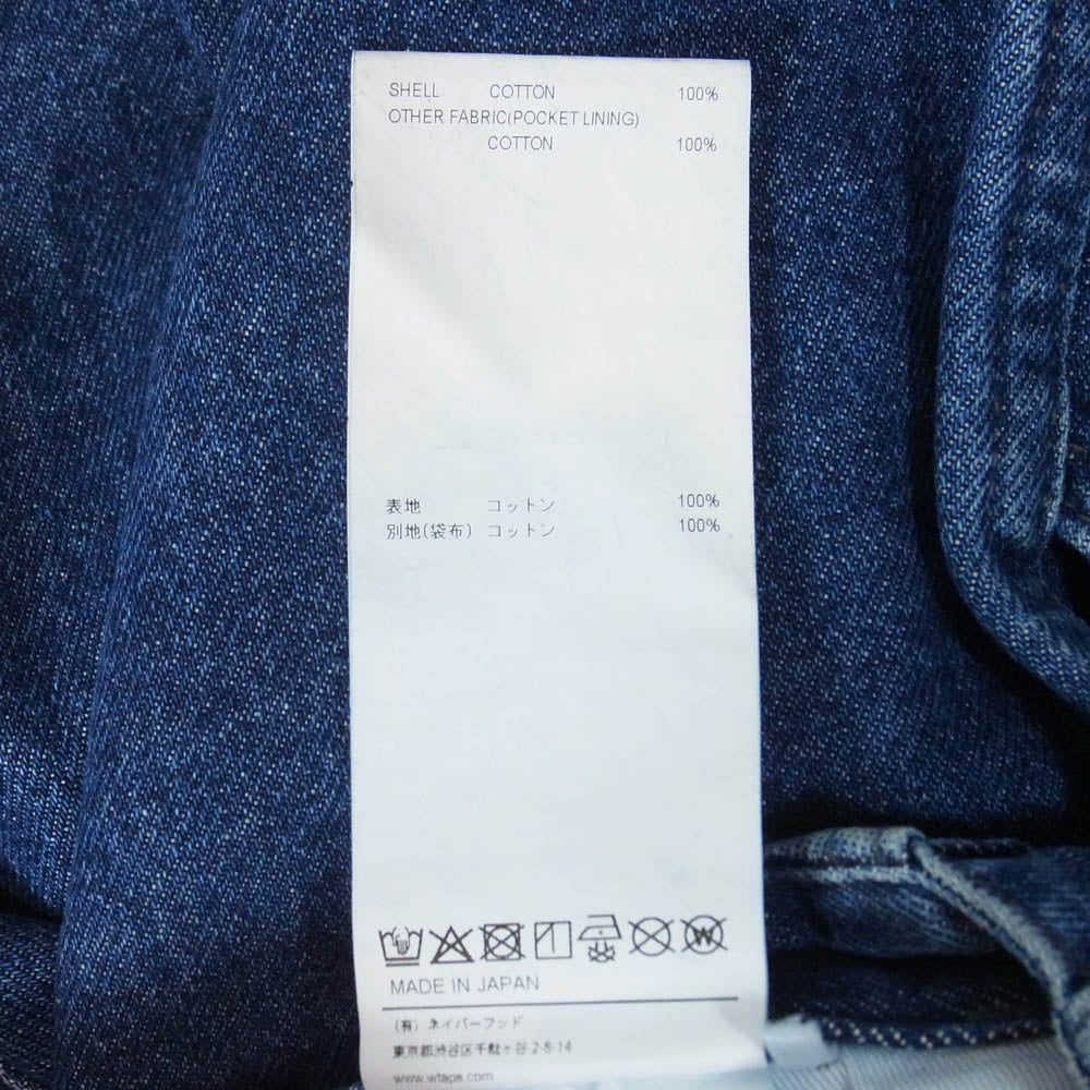 WTAPS ダブルタップス 25SS 252WVDT-PTM04 TROUSERS COTTON DENIM PANTS ロゴ トラウザーズ コットン デニム パンツ X03 インディゴブルー系 3【中古】