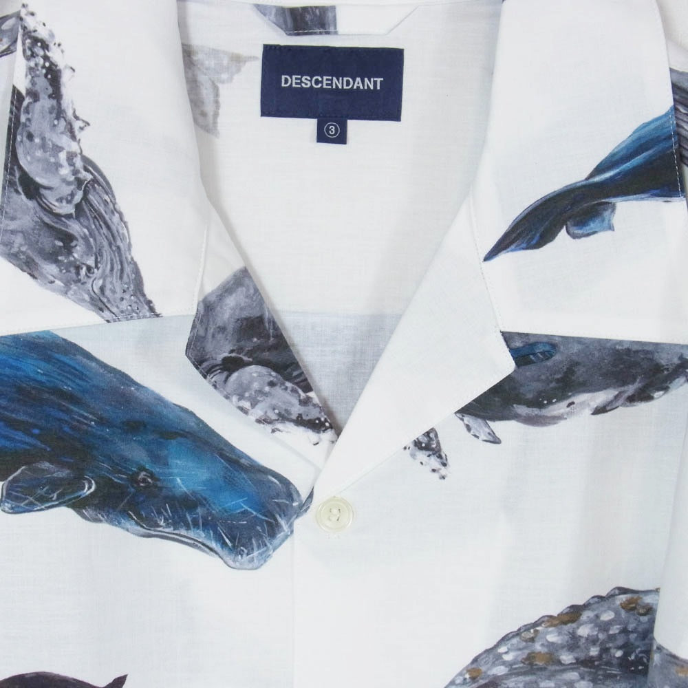DESCENDANT ディセンダント 25SS 251TQDS-SHM07 SEAFARERS TEXTILE SS SHIRT シーフェアラーズ テキスタイル ショートスリーブ 総柄 半袖 シャツ 3 ホワイト系 3【新古品】【未使用】【中古】
