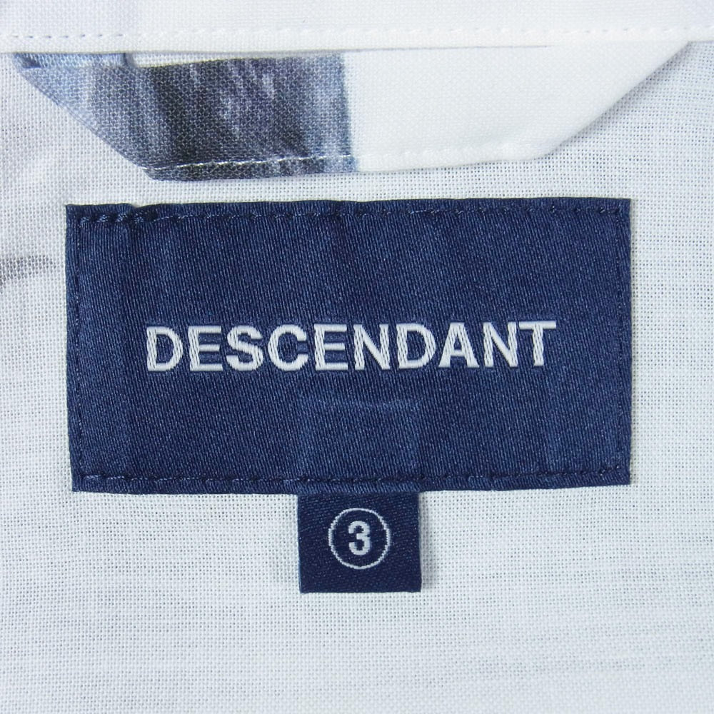 DESCENDANT ディセンダント 25SS 251TQDS-SHM07 SEAFARERS TEXTILE SS SHIRT シーフェアラーズ テキスタイル ショートスリーブ 総柄 半袖 シャツ 3 ホワイト系 3【新古品】【未使用】【中古】