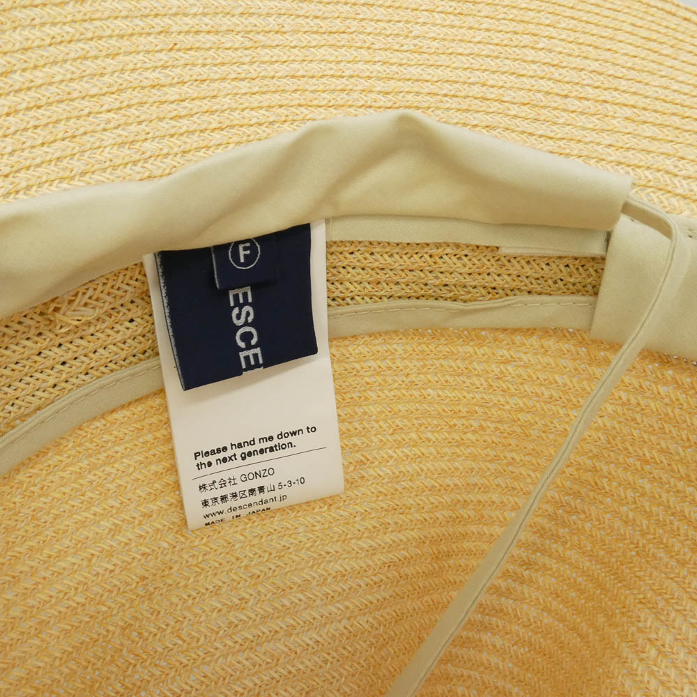 DESCENDANT ディセンダント 26SS 261MYDS-HT01 SEEP STRAW HAT シープ ストロー ハット 麦わら 帽子 ベージュ系 FREE【極上美品】【中古】