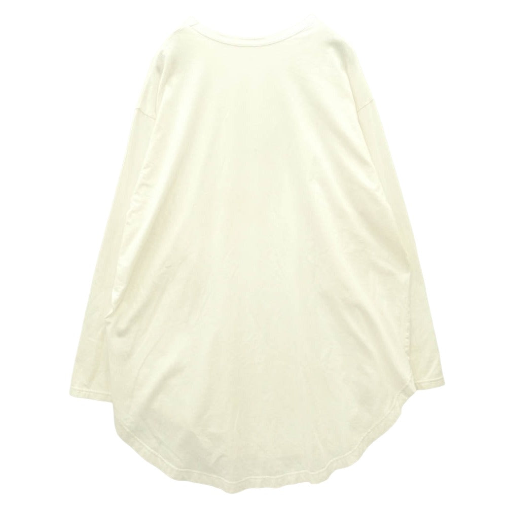 Yohji Yamamoto ヨウジヤマモト GA-T06-040 Ground Y COTTON JERSEY HEM ROUND JUMBO T-SHIRT LONG SLEEVES コットン天竺 ヘムラウンド ジャンボ 長袖 Tシャツ ホワイト系 3【中古】