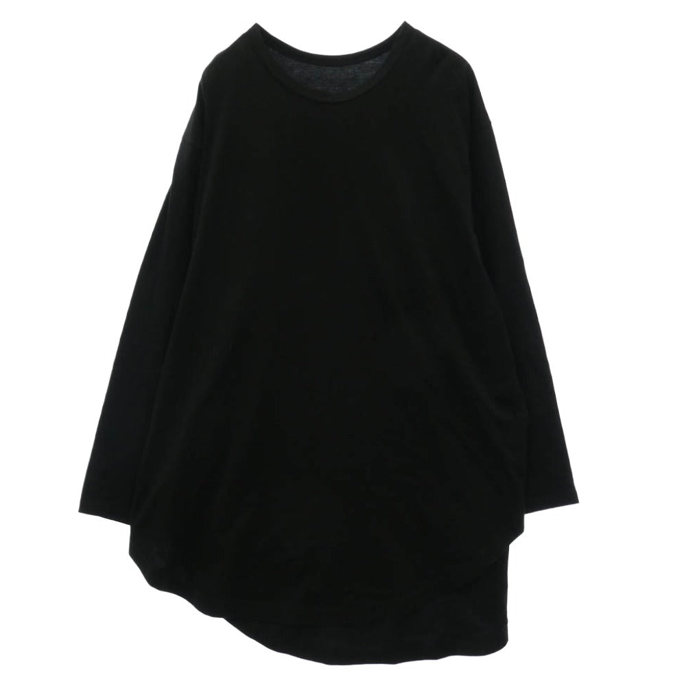 Yohji Yamamoto ヨウジヤマモト GA-T06-040 Ground Y COTTON JERSEY HEM ROUND JUMBO T-SHIRT LONG SLEEVES コットン天竺 ヘムラウンド ジャンボ 長袖 Tシャツ ブラック系 3【中古】