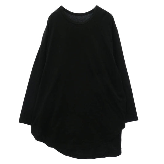 Yohji Yamamoto ヨウジヤマモト GA-T06-040 Ground Y COTTON JERSEY HEM ROUND JUMBO T-SHIRT LONG SLEEVES コットン天竺 ヘムラウンド ジャンボ 長袖 Tシャツ ブラック系 3【中古】