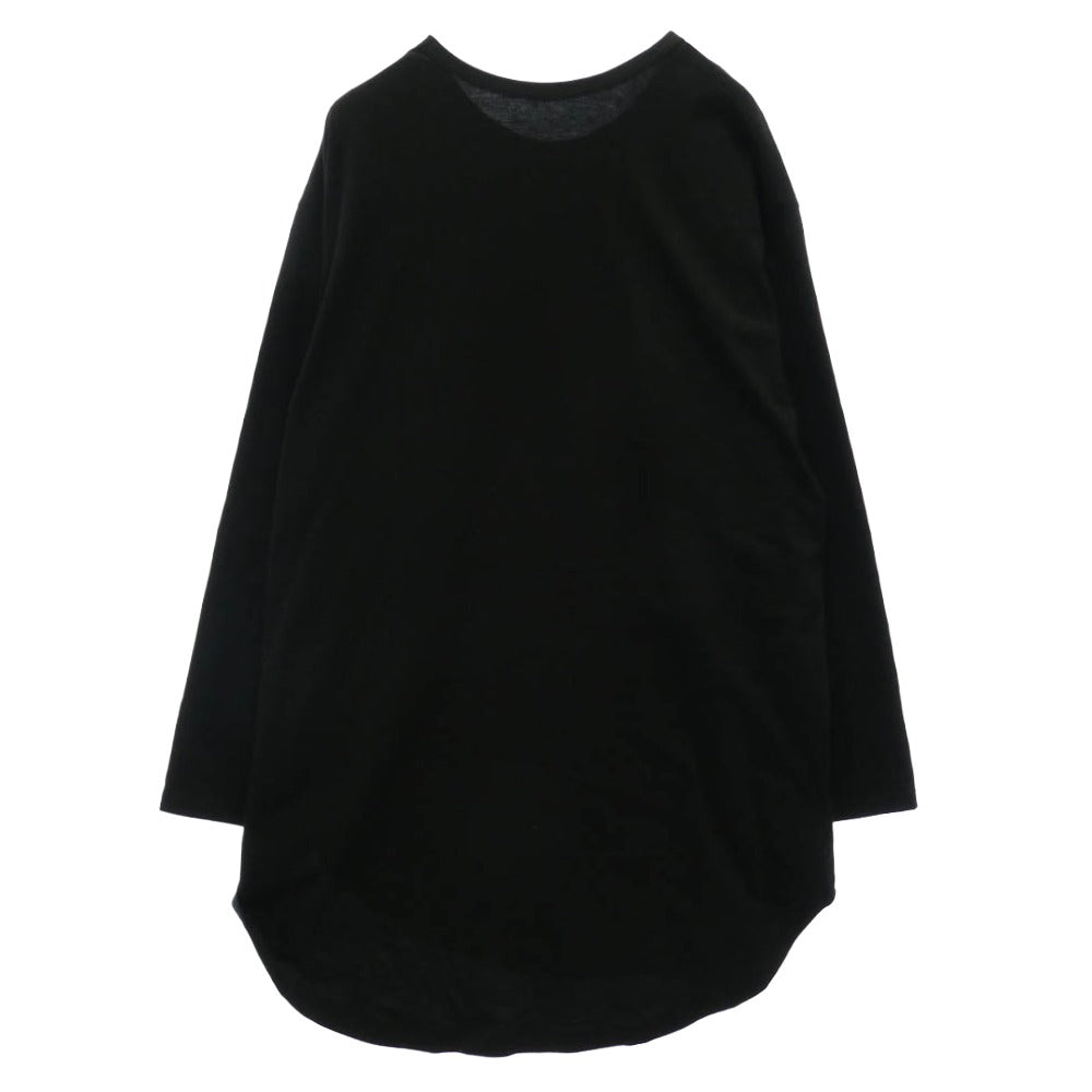 Yohji Yamamoto ヨウジヤマモト GA-T06-040 Ground Y COTTON JERSEY HEM ROUND JUMBO T-SHIRT LONG SLEEVES コットン天竺 ヘムラウンド ジャンボ 長袖 Tシャツ ブラック系 3【中古】