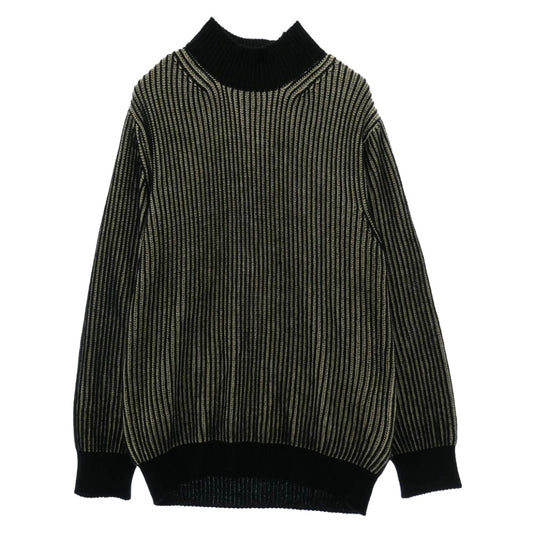 Yohji Yamamoto ヨウジヤマモト UM-K13-623 S'YTE 5G BULKY WOOL RIB STITCH OVERSIZED HIGH NECK KNIT サイト ハイネック ニット ブラック系 ホワイト系 3【中古】
