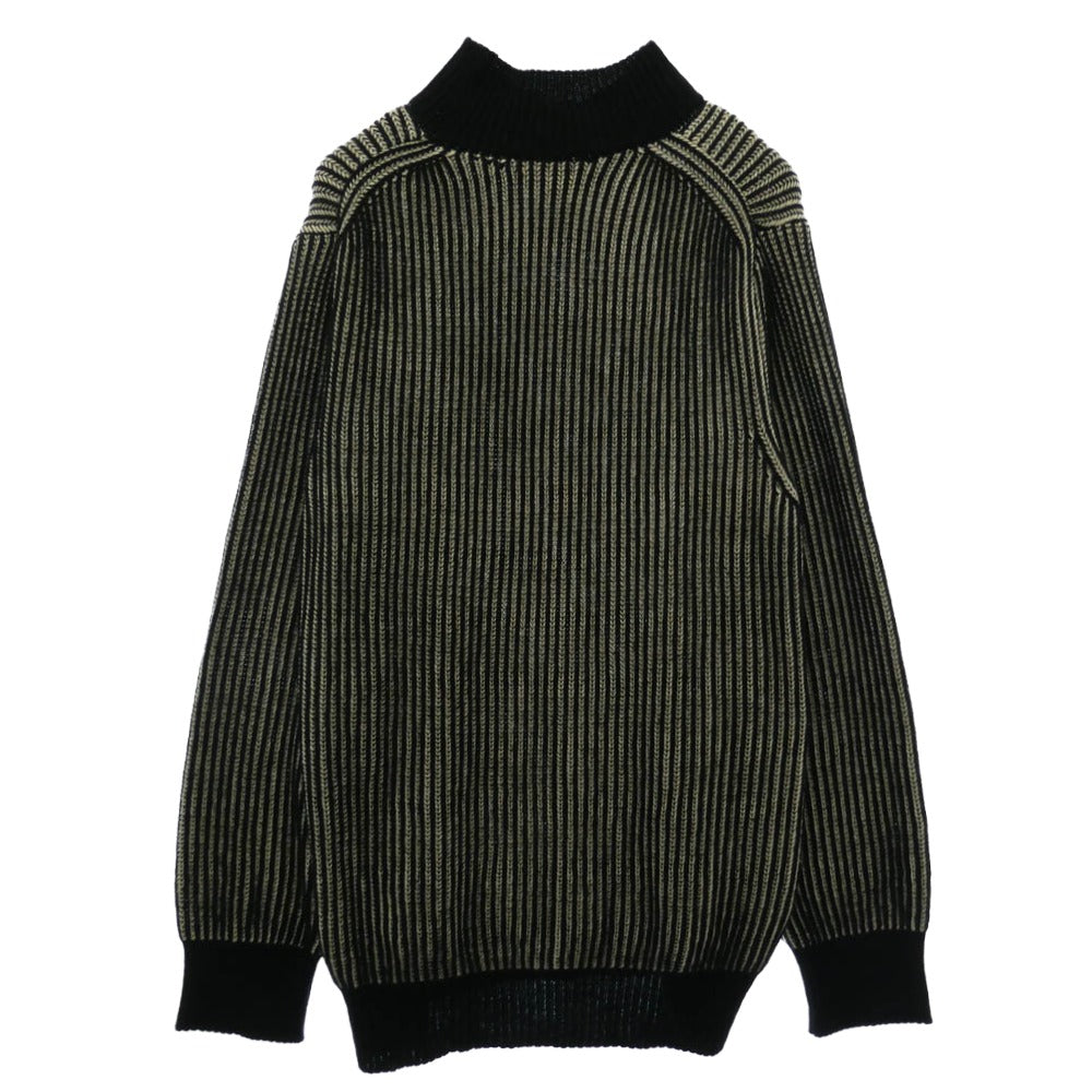 Yohji Yamamoto ヨウジヤマモト UM-K13-623 S'YTE 5G BULKY WOOL RIB STITCH OVERSIZED HIGH NECK KNIT サイト ハイネック ニット ブラック系 ホワイト系 3【中古】