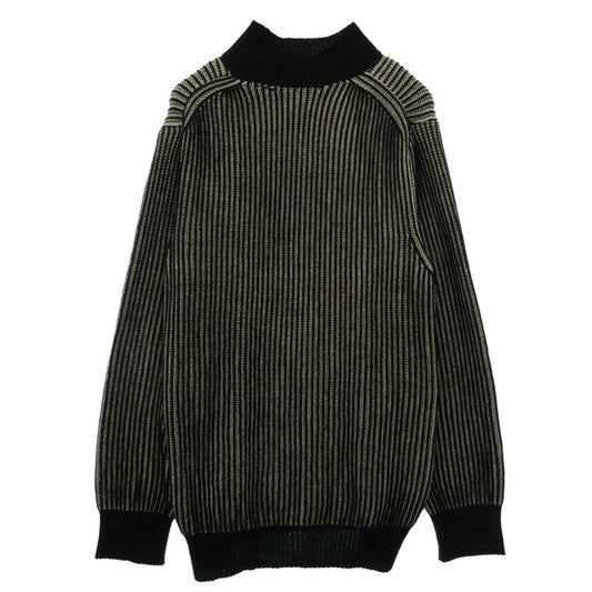 Yohji Yamamoto ヨウジヤマモト UM-K13-623 S'YTE 5G BULKY WOOL RIB STITCH OVERSIZED HIGH NECK KNIT サイト ハイネック ニット ブラック系 ホワイト系 3【中古】
