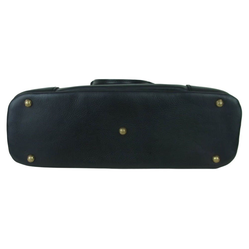 HERZ ヘルツ G-61 2way Business Leather Tote bag ビジネス レザー トート バック ブラック系【中古】