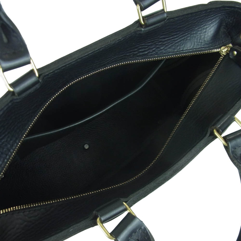 HERZ ヘルツ G-61 2way Business Leather Tote bag ビジネス レザー トート バック ブラック系【中古】