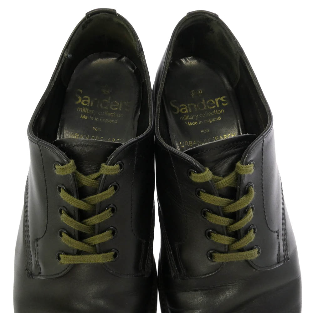 SANDERS サンダース URBAN RESEARCH アーバンリサーチ 2521-UM24 URBAN RESEARCH別注 MILITARY DERBY SHOE ミリタリー ダービー レザー シューズ ブラック系 EU8【中古】