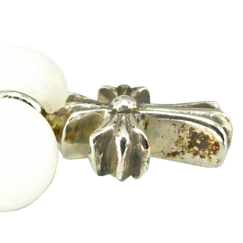 CHROME HEARTS クロムハーツ（原本有） 6mm BEAD 5 STACK CRS スタッククロス ビーズ ブレスレット シルバー系 ホワイト系【中古】