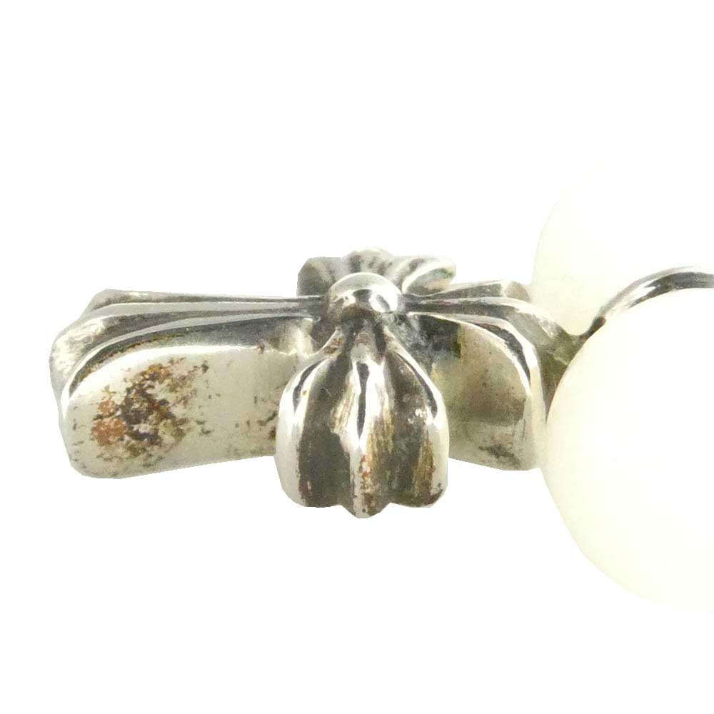 CHROME HEARTS クロムハーツ（原本有） 6mm BEAD 5 STACK CRS スタッククロス ビーズ ブレスレット シルバー系 ホワイト系【中古】