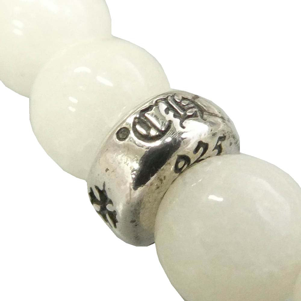 CHROME HEARTS クロムハーツ（原本有） 6mm BEAD 5 STACK CRS スタッククロス ビーズ ブレスレット シルバー系 ホワイト系【中古】