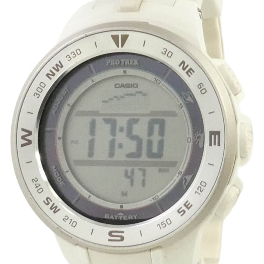 CASIO カシオ PRG-330-7JF PRO TREK Climber Line ソーラー プロトレック トリプルセンサー デジタル 腕時計 ウォッチ ホワイト系【中古】