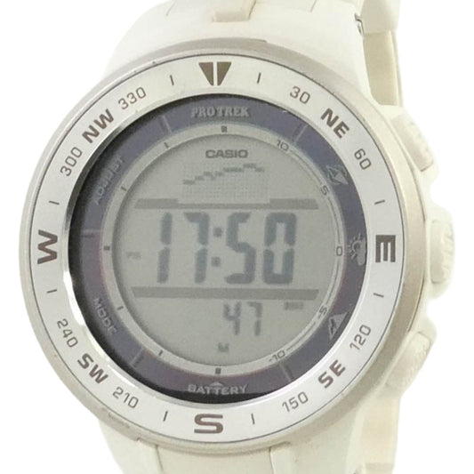 CASIO カシオ PRG-330-7JF PRO TREK Climber Line ソーラー プロトレック トリプルセンサー デジタル 腕時計 ウォッチ ホワイト系【中古】