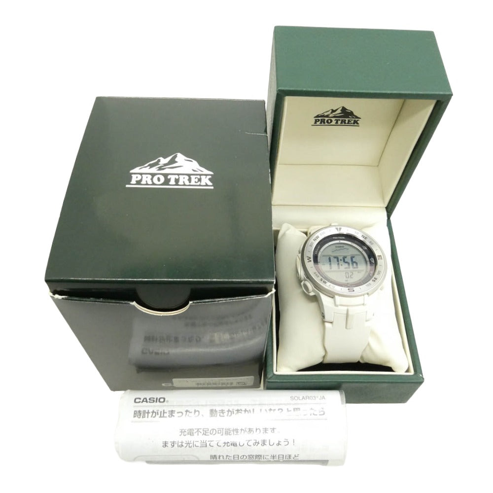 CASIO カシオ PRG-330-7JF PRO TREK Climber Line ソーラー プロトレック トリプルセンサー デジタル 腕時計 ウォッチ ホワイト系【中古】