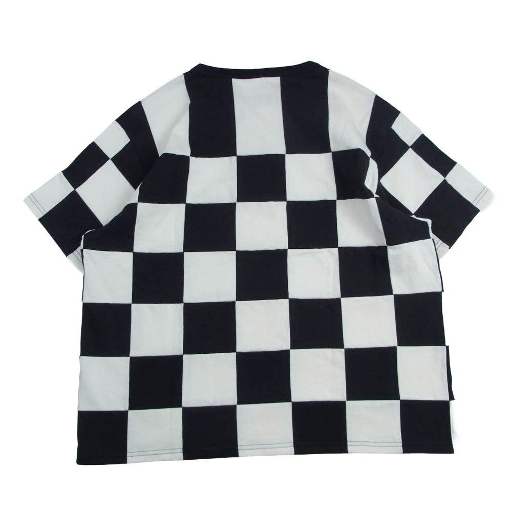 JOURNAL STANDARD ジャーナルスタンダード Champion チャンピオン 26071465002220 x CHAMPION チャンピオン 別注 パッチワーク チェッカーフラッグ クルーネック 半袖 Tシャツ ブラック系 ホワイト系 L【中古】