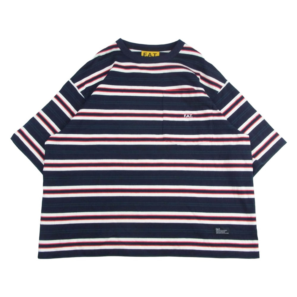 FAT エフエーティー F32510-CT25-AB MEGARDER ポケットロゴ刺繍 ボーダー クルーネック 半袖 Tシャツ マルチカラー系 TITCH【中古】