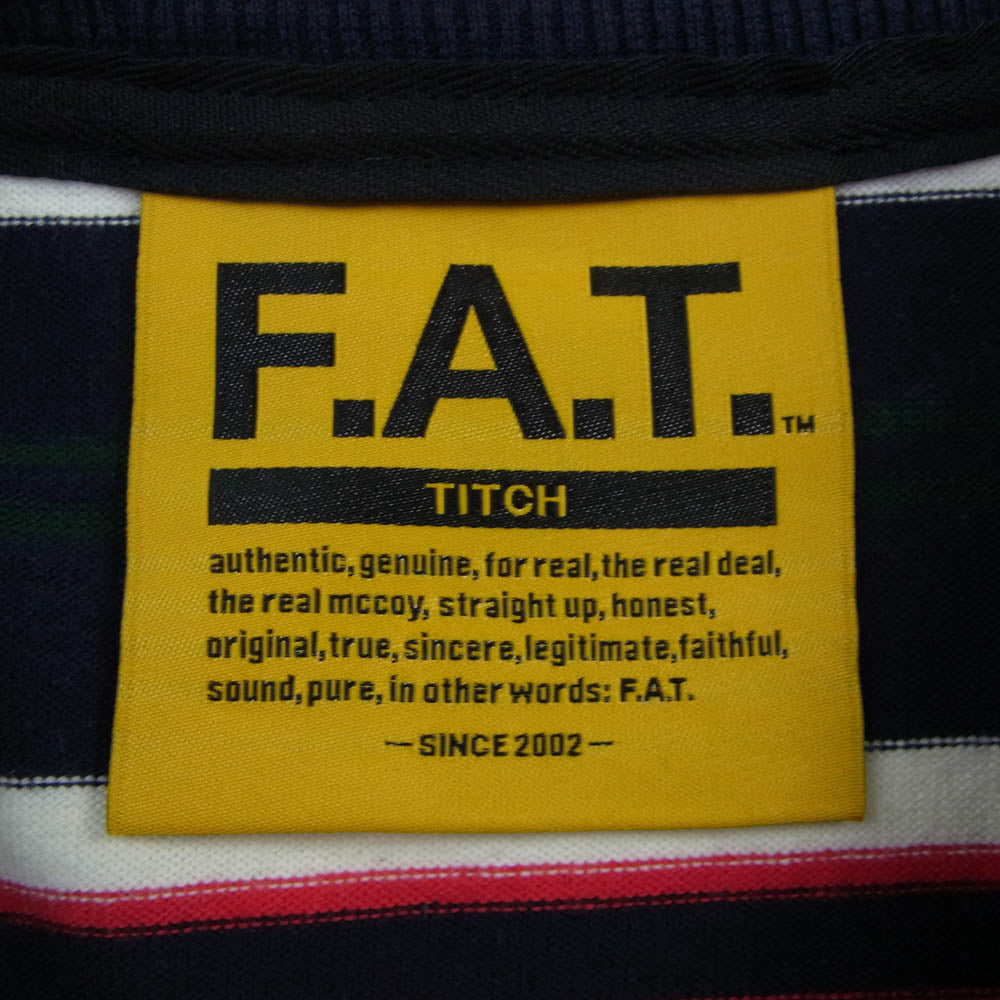 FAT エフエーティー F32510-CT25-AB MEGARDER ポケットロゴ刺繍 ボーダー クルーネック 半袖 Tシャツ マルチカラー系 TITCH【中古】