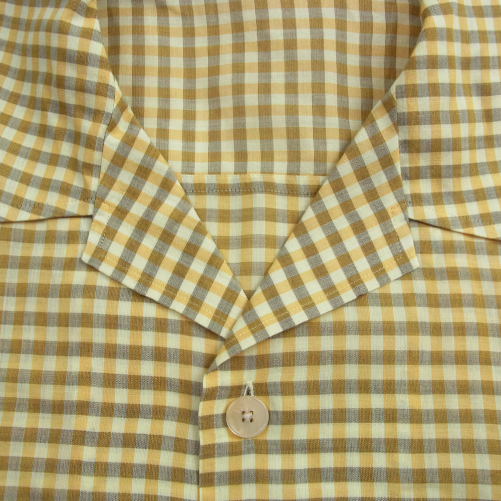 AURALEE オーラリー 26SS A26SS02GC AIRY LIGHTCOTTON CHECK HALF SLEEVED SHIRT エアリー ライトコットン 半袖 チェック シャツ イエロー系 5【極上美品】【中古】