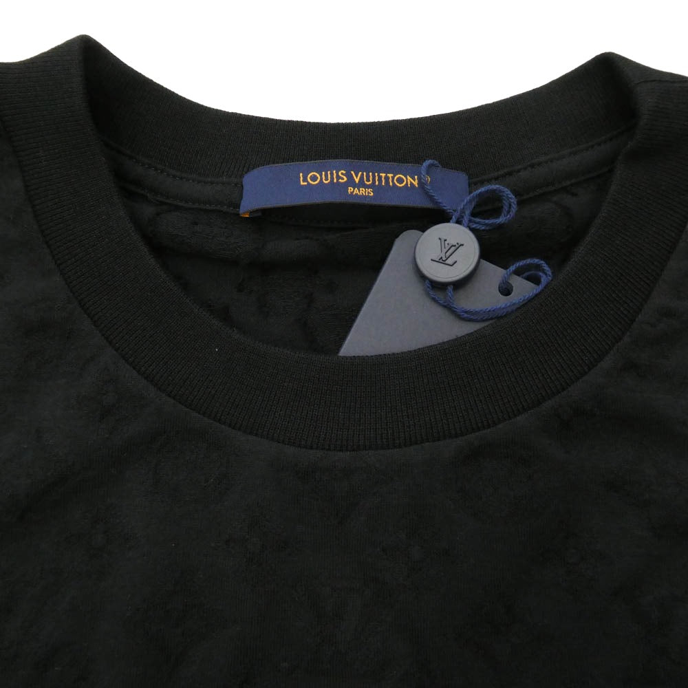LOUIS VUITTON ルイ・ヴィトン 25SS Monogram Jacquard T-shirt モノグラム ジャカード クルーネック 半袖 Tシャツ ブラック系 L【極上美品】【中古】