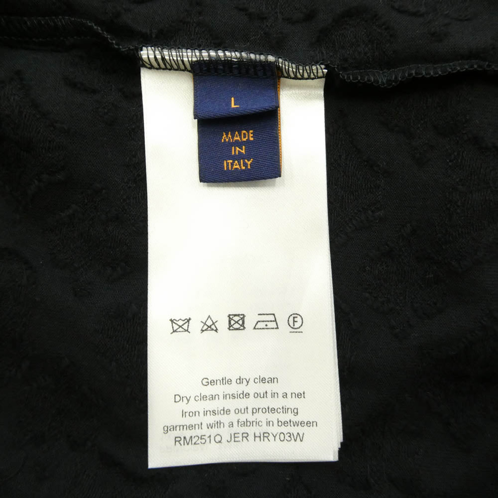 LOUIS VUITTON ルイ・ヴィトン 25SS Monogram Jacquard T-shirt モノグラム ジャカード クルーネック 半袖 Tシャツ ブラック系 L【極上美品】【中古】