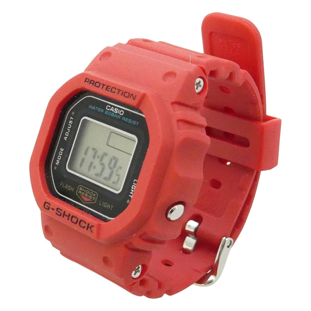 CASIO G-SHOCK カシオ ジーショック DWN-5600-4JR 5600シリーズ リングウォッチ nano ナノ リング スクエア デジタル 時計 エンジ系【極上美品】【中古】