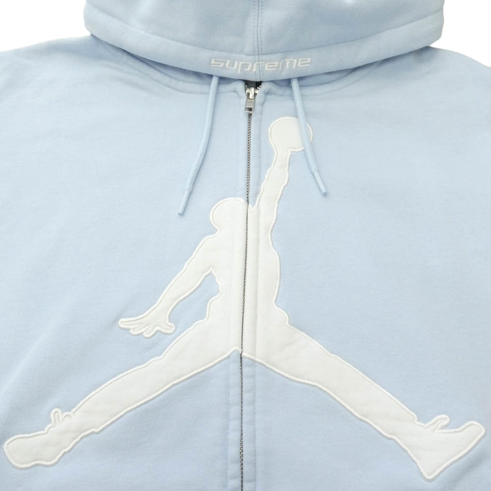 Supreme シュプリーム NIKE AIR JORDAN ナイキ ジョーダン 26SS x Jordan ジョーダン Zip Up Hooded Sweatshirt ジップアップ フーデッド パーカー スウェットシャツ ライトブルー系 ホワイト系 S【極上美品】【中古】