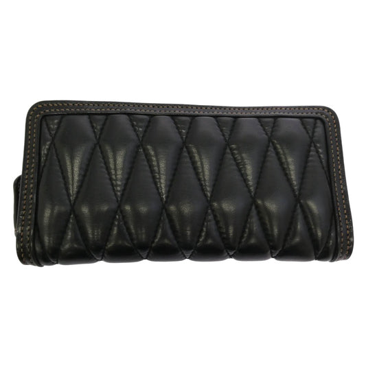THE FLAT HEAD ザフラットヘッド FN-WLZ4-7Z5 Full Zip Wallet ディアスキン キルティング ラウンドジップ ウォレット ブラック系【極上美品】【中古】