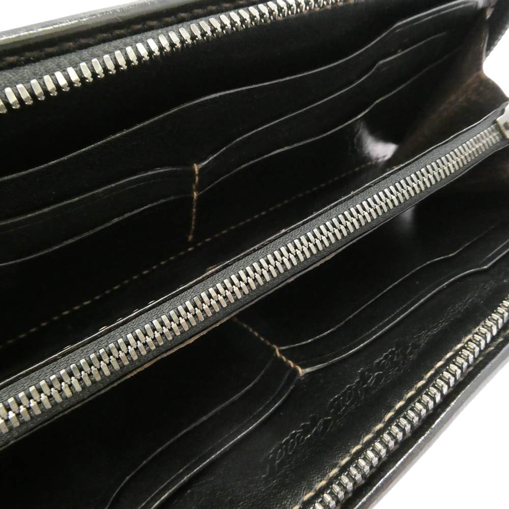 THE FLAT HEAD ザフラットヘッド FN-WLZ4-7Z5 Full Zip Wallet ディアスキン キルティング ラウンドジップ ウォレット ブラック系【極上美品】【中古】