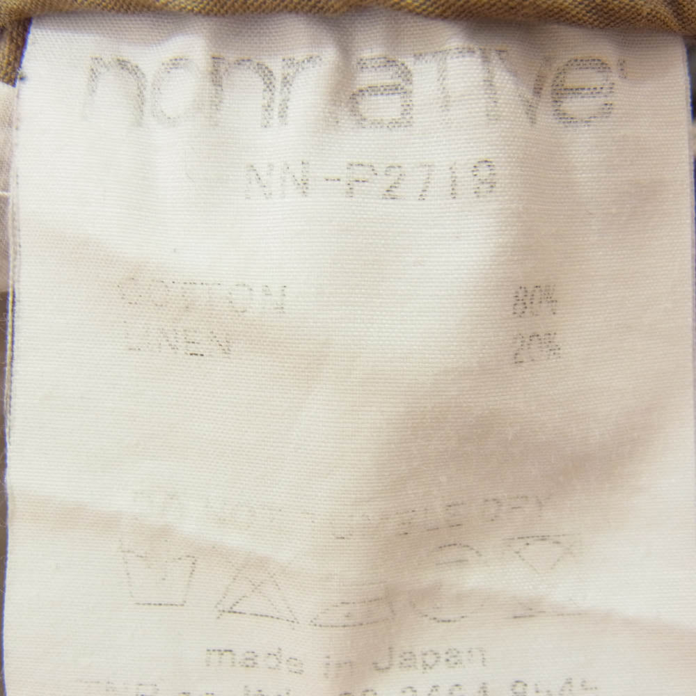 nonnative ノンネイティブ 15SS NN-P2718 DWELLER EASY RIB PANTS C/P GROSGRAIN ドウェラー イージー リブ パンツ グログラン ブラウン系 0 【中古】