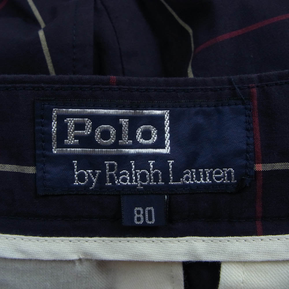 POLO RALPH LAUREN ポロ・ラルフローレン P12-CPPRL-IS-0706 ツータック スラックス コットン パンツ ネイビー系 80【中古】