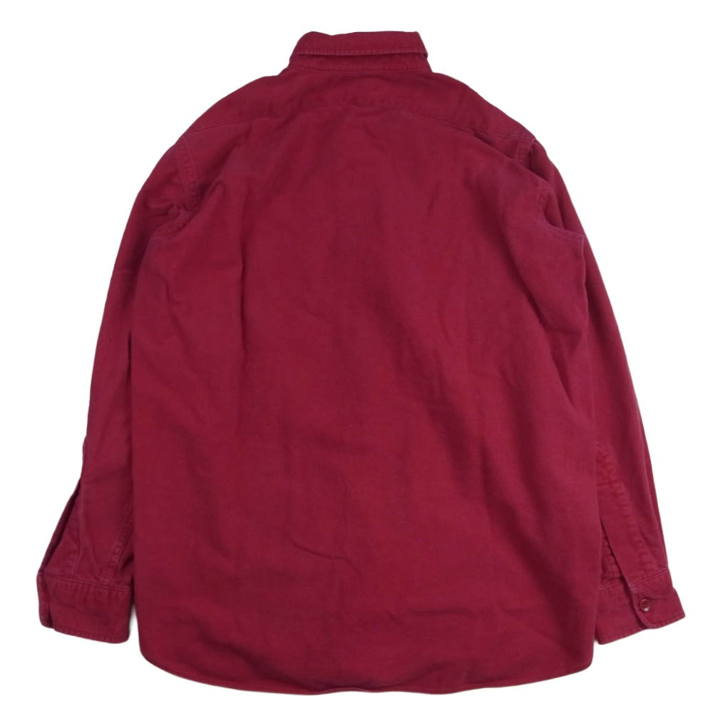L.L.Bean エルエルビーン 80s 90s USA製 モールスキン 長袖 シャツ レッド系 15.5【中古】