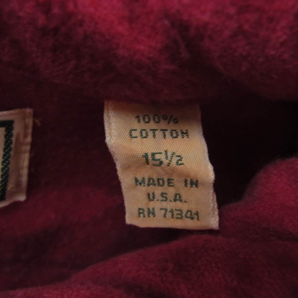 L.L.Bean エルエルビーン 80s 90s USA製 モールスキン 長袖 シャツ レッド系 15.5【中古】