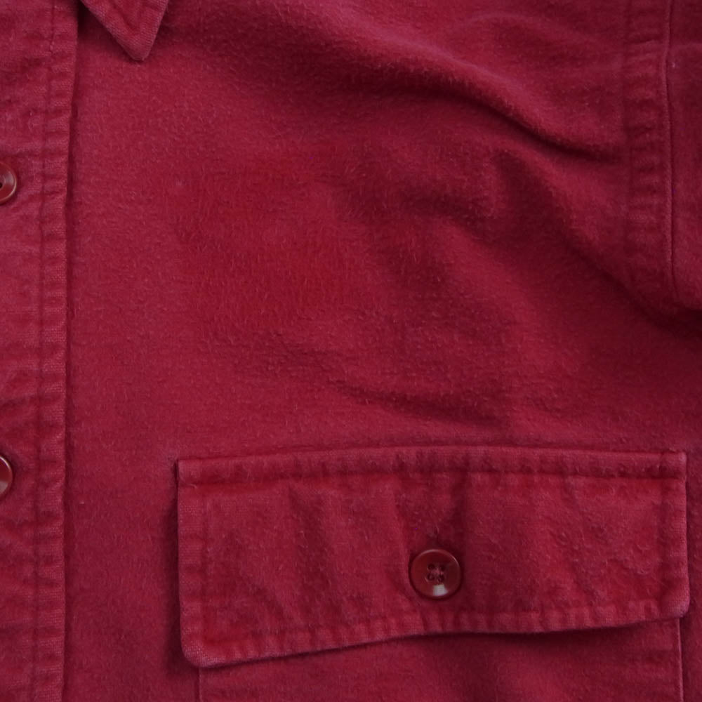 L.L.Bean エルエルビーン 80s 90s USA製 モールスキン 長袖 シャツ レッド系 15.5【中古】