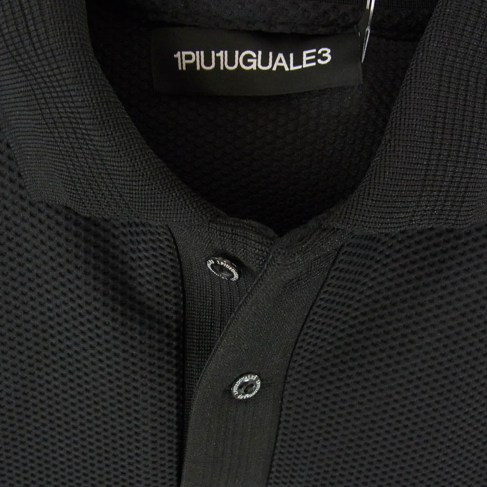 1piu1uguale3 ウノピュウノウグァーレトレ SPT008 SPO008 113 SPORT HYBRID POLO ショート ハイブリット ハニカム 半袖ポロシャツ ブラック系 4【極上美品】【中古】