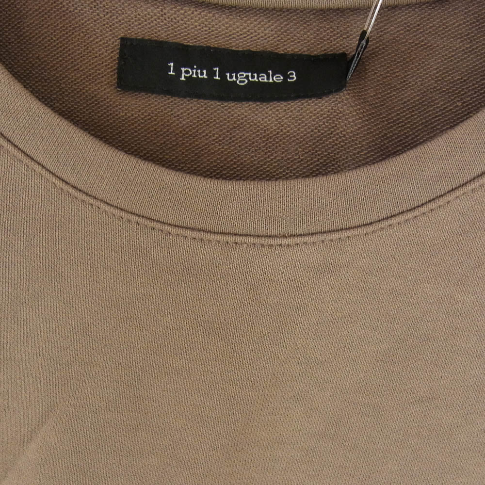 1piu1uguale3 ウノピュウノウグァーレトレ MRT361 CTN062 113 ROUND BIG TEE ラウンド ビッグ 半袖 Tシャツ サイズ Sサイズ カーキ系 ３【中古】