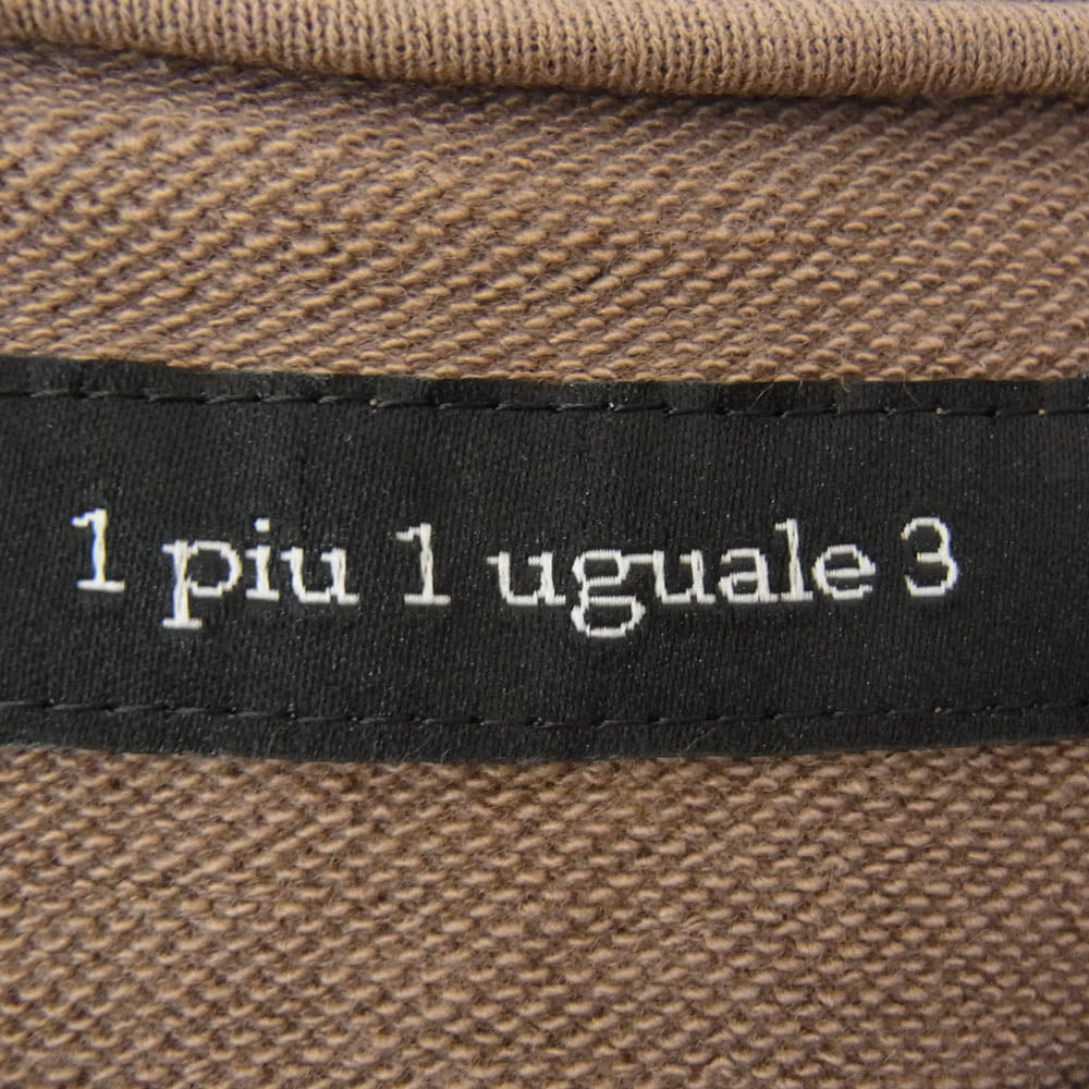 1piu1uguale3 ウノピュウノウグァーレトレ MRT361 CTN062 113 ROUND BIG TEE ラウンド ビッグ 半袖 Tシャツ サイズ Sサイズ カーキ系 ３【中古】