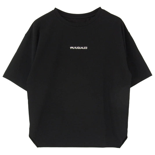 1piu1uguale3 ウノピュウノウグァーレトレ MRT360 PEU013 113 S/S CREW クルーネック ロゴ 半袖 Tシャツ ブラック系 3【美品】【中古】