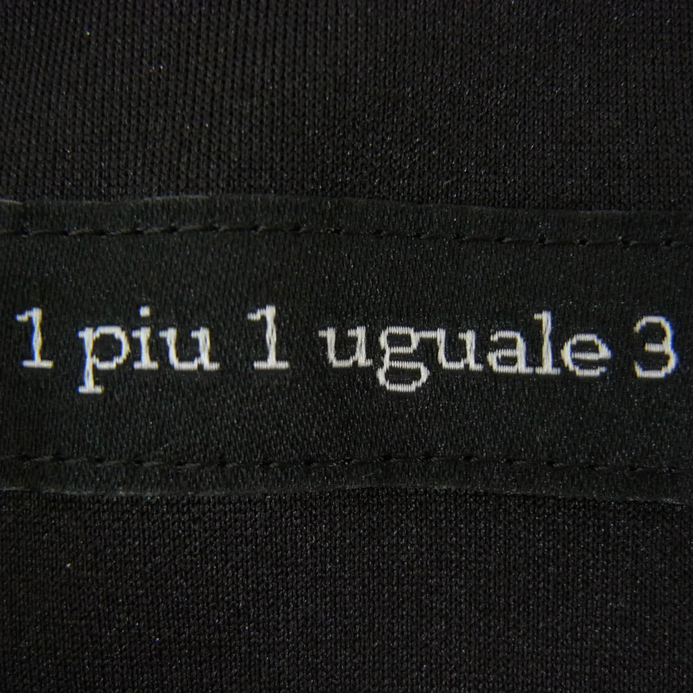 1piu1uguale3 ウノピュウノウグァーレトレ MRT360 PEU013 113 S/S CREW クルーネック ロゴ 半袖 Tシャツ ブラック系 3【美品】【中古】