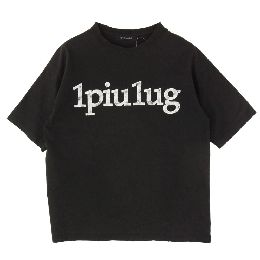 1piu1uguale3 ウノピュウノウグァーレトレ MRT366 COT423 113 S/S VINTAGE CREW ヴィンテージ クルーネック ロゴ 半袖 Tシャツ ブラック系 4【極上美品】【中古】