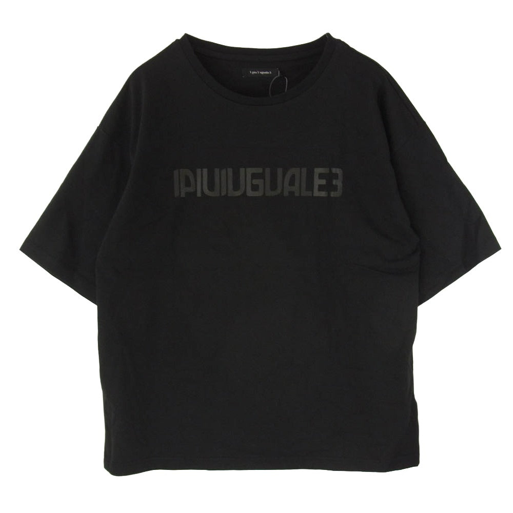 1piu1uguale3 ウノピュウノウグァーレトレ MRT364 COT421 113 LOGO BIG TEE ロゴ ビッグ クルーネック 半袖 Tシャツ ブラック系 7【極上美品】【中古】