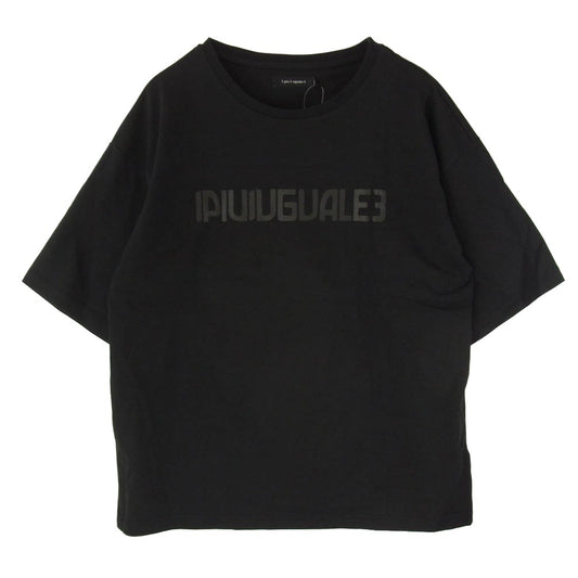 1piu1uguale3 ウノピュウノウグァーレトレ MRT364 COT421 113 LOGO BIG TEE ロゴ ビッグ クルーネック 半袖 Tシャツ ブラック系 7【極上美品】【中古】