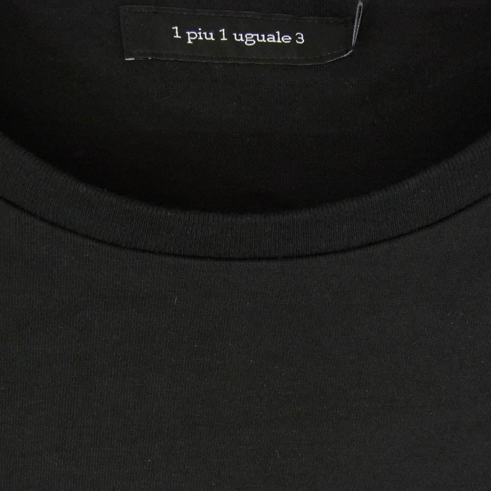 1piu1uguale3 ウノピュウノウグァーレトレ MRT364 COT421 113 LOGO BIG TEE ロゴ ビッグ クルーネック 半袖 Tシャツ ブラック系 7【極上美品】【中古】