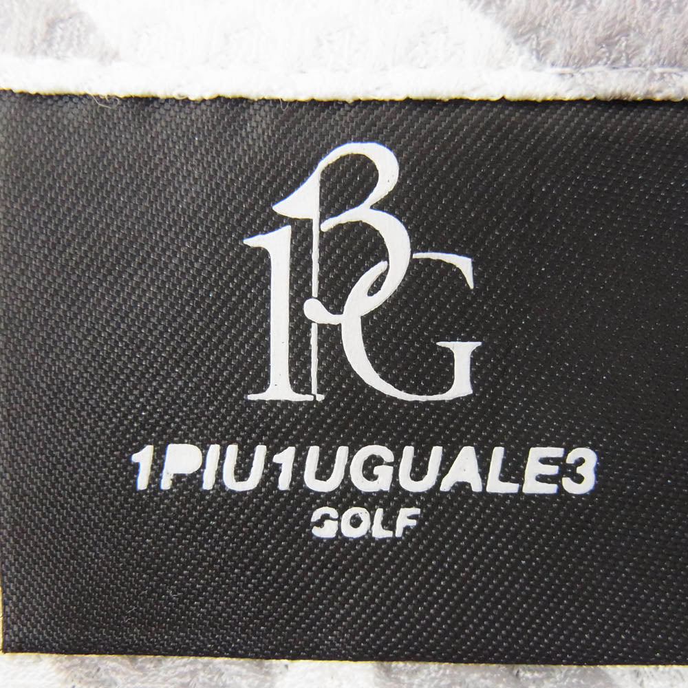 1piu1uguale3 ウノピュウノウグァーレトレ GRT119 PRY089 113 GOLF ゴルフ HOUNDTOOTH S/S POLO ハウンドトゥース 半袖 ポロシャツ グレー系 3【美品】【中古】